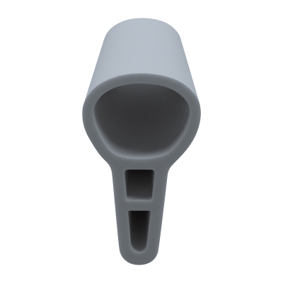 3D Modell der Stahlzargendichtung SZ285 in grau für senkrechte Nuten zum Tüblatt.