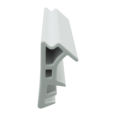 3D Modell der Flügelfalzdichtung FF089 in weiß für seitliche Nuten.