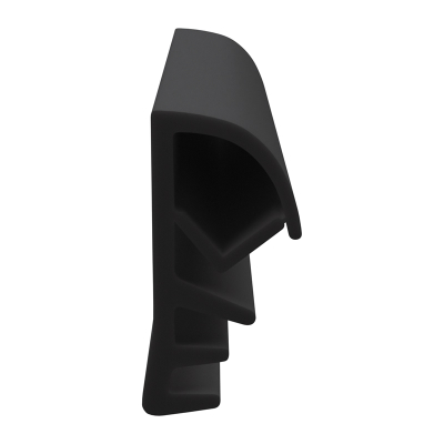 3D Modell der Flügelfalzdichtung FF070 in schwarz für seitliche Nuten.