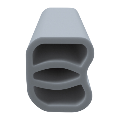 3D Modell der Stahlzargendichtung SZ370 in grau für senkrechte Nuten zum Tüblatt.