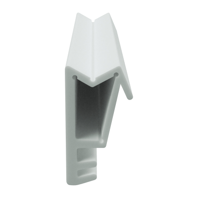 3D Modell der Flügelfalzdichtung FF078 in weiß für seitliche Nuten.