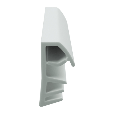 3D Modell der Flügelfalzdichtung FF081 in weiß für seitliche Nuten.