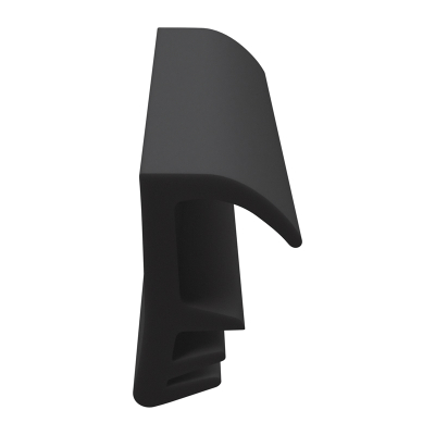 3D Modell der Flügelfalzdichtung FF098 in schwarz für seitliche Nuten.