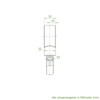Geiger Markisengetriebe MKG 051 | 2,7:1 | blank | 13 mm Innenvierkant | Kunststofföse | ohne Endanschlag