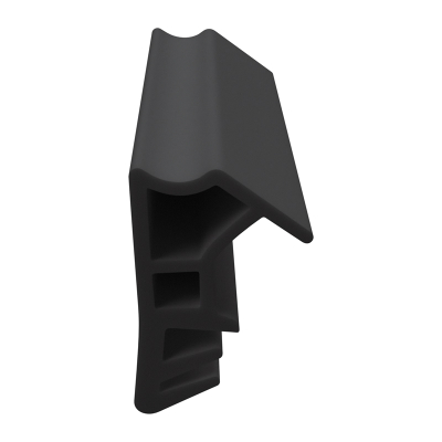 3D Modell der Flügelfalzdichtung FF0100 in schwarz für seitliche Nuten.