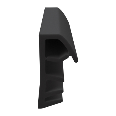 3D Modell der Flügelfalzdichtung FF075 in schwarz für seitliche Nuten.