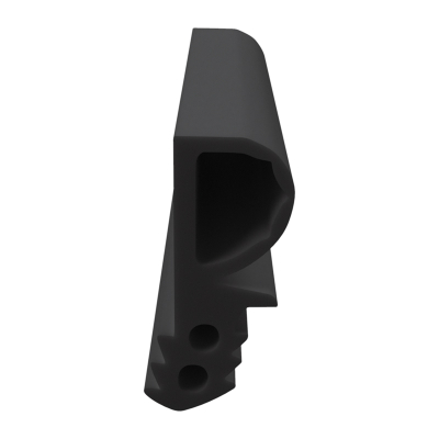3D Modell der Flügelfalzdichtung FF077 in schwarz für seitliche Nuten.