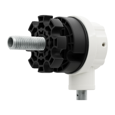 Geiger Modulares Markisengetriebe MGM 144 | 4,4:1 | Rechts | weiß |  für 85 mm Nutrohr | vari. Endanschlag