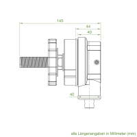 Geiger Modulares Markisengetriebe MGM 145 | 4,4:1 | Links | weiß | für 85 mm Nutwelle | vari. Endanschlag