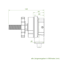 Geiger Modulares Markisengetriebe MGM 147 | 4,4:1 | Links | schwarz | für 85 mm Nutwelle | vari. Endanschlag