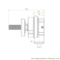 Geiger Modulares Markisengetriebe MGM 150 | 4,4:1 | Rechts | lichtgrau | für 85 mm Nutrohr | vari. Endanschlag