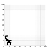 Maßstabgetreuer Profilquerschnitt der Lippendichtung LP481 auf Millimeterpapier.