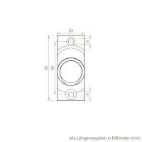 Geiger Gelenklager 45°- G009 | Grundplatte 22 x 52 mm | Kurbelzapfen 11,9 mm | 6 mm Vierkant - Länge 300 mm