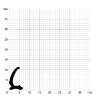 Maßstabgetreuer Profilquerschnitt der Lippendichtung LP518 auf Millimeterpapier.