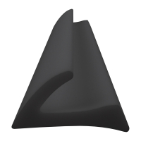 3D Modell der Lippendichtung LP535 in schwarz für Fenster.