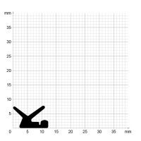 Maßstabgetreuer Profilquerschnitt der Lippendichtung LP551 auf Millimeterpapier.
