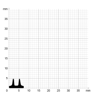 Maßstabgetreuer Profilquerschnitt der Lippendichtung LP556 auf Millimeterpapier.