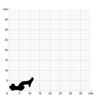 Maßstabgetreuer Profilquerschnitt der Lippendichtung LP558 auf Millimeterpapier.