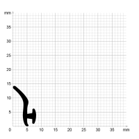 Zeichnung des Dichtungsprofils der Anschlagdichtung AS159.