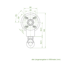 Geiger Markisengetriebe MKG 171 | 3:1 | blank | 13 mm Innenvierkant | Kunststofföse | mit Endanschlag