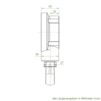 Geiger Markisengetriebe MKG 171 | 3:1 | blank | 13 mm Innenvierkant | Kunststofföse | mit Endanschlag