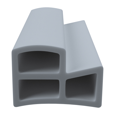 3D Modell der Stahlzargendichtung SZ377 in grau für senkrechte Nuten zum Tüblatt.