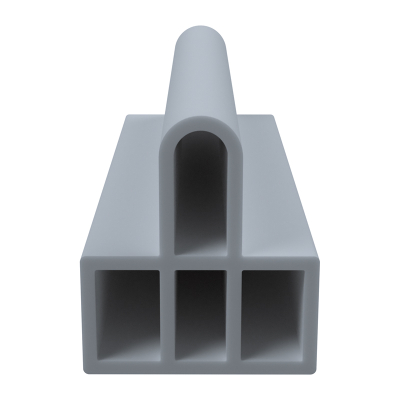 3D Modell der Stahlzargendichtung SZ385 in grau für senkrechte Nuten zum Tüblatt.
