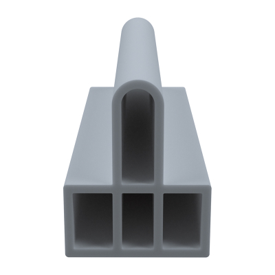 3D Modell der Stahlzargendichtung SZ388 in grau für senkrechte Nuten zum Tüblatt.