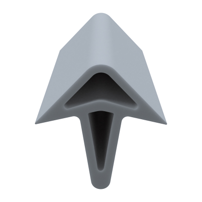 3D Modell der Stahlzargendichtung SZ389 in grau für senkrechte Nuten zum Tüblatt.