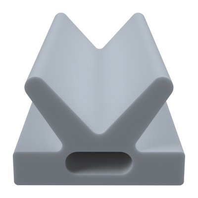 3D Modell der Stahlzargendichtung SZ393 in grau für senkrechte Nuten zum Tüblatt.