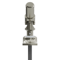 Geiger Gelenklager 45°- G018 | Grundplatte 22 x 52 mm | Kurbelzapfen 12,9 mm | 6 mm Vierkant - Länge 300 mm