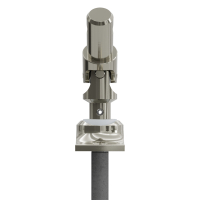 Geiger Gelenklager 45°- G021 | Grundplatte 22 x 52 mm | Kurbelzapfen 11,9 mm | 8 mm Vierkant - Länge 300 mm