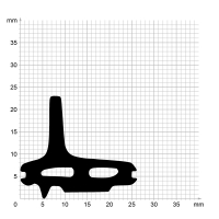 Zeichnung des Dichtungsprofils der Mitteldichtung MI273 für Fenster.