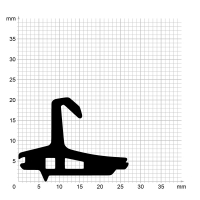 Zeichnung des Dichtungsprofils der Mitteldichtung MI275 für Fenster.