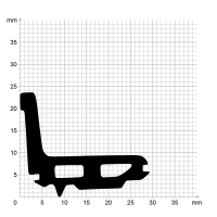 Zeichnung des Dichtungsprofils der Mitteldichtung MI278 für Fenster.