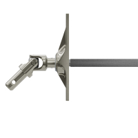 Geiger Gelenklager 45°- G024 | Grundplatte 22 x 85 mm | Kurbelzapfen 9,9 mm | 8 mm Vierkant - Länge 300 mm