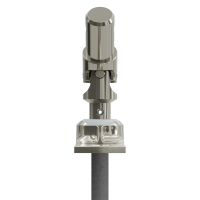 Geiger Gelenklager 45°- G025 | Grundplatte 22 x 85 mm | Kurbelzapfen 12,9 mm | 8 mm Vierkant - Länge 300 mm