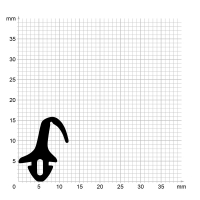 Zeichnung des Dichtungsprofils der Mitteldichtung MI318 für Fenster.